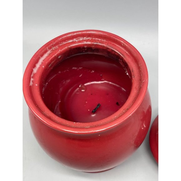 florasense Accents Florasense Candle Holder With Lid Been Red Glass 65 Used Wax On Side Used